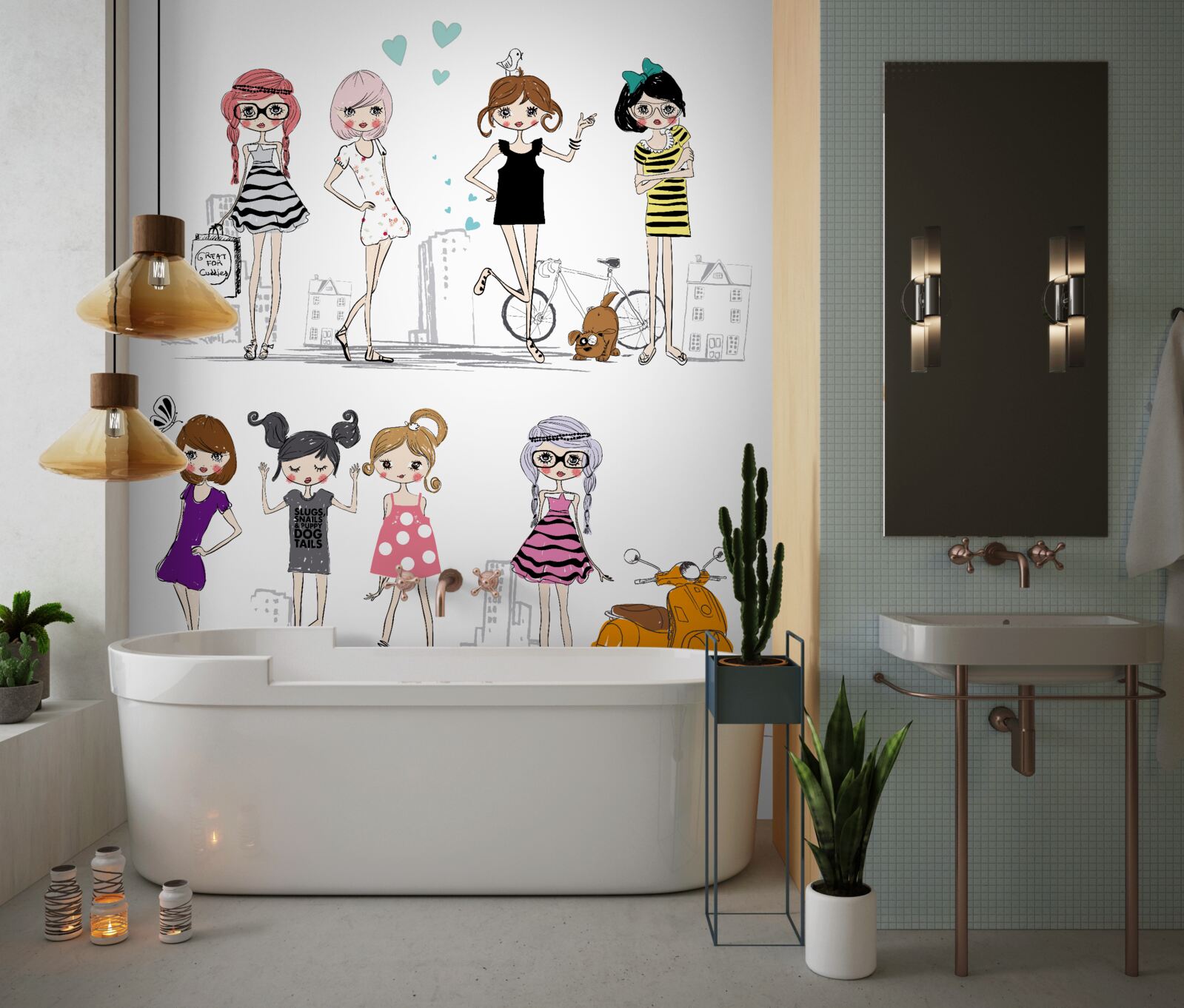 Fototapet animat fete elegante