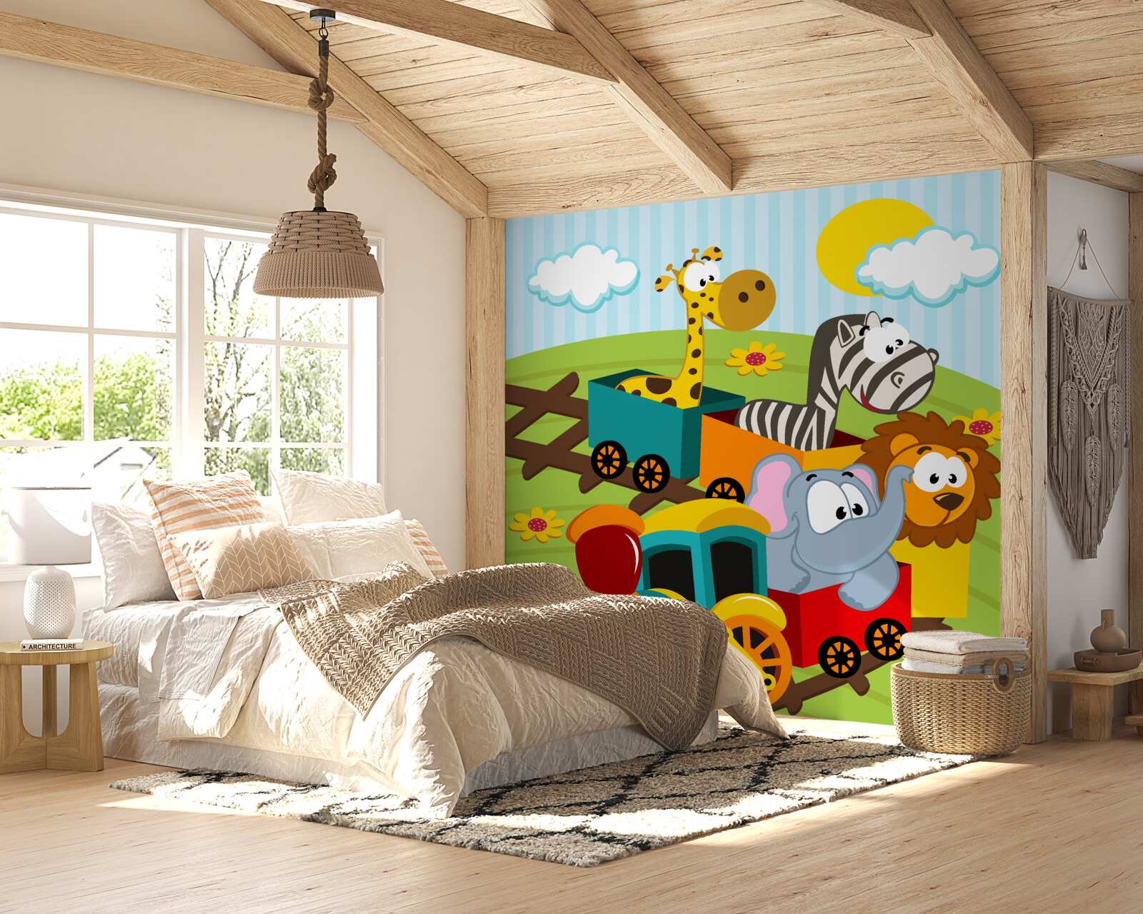 Fototapet creaturi drăguțe pe tren