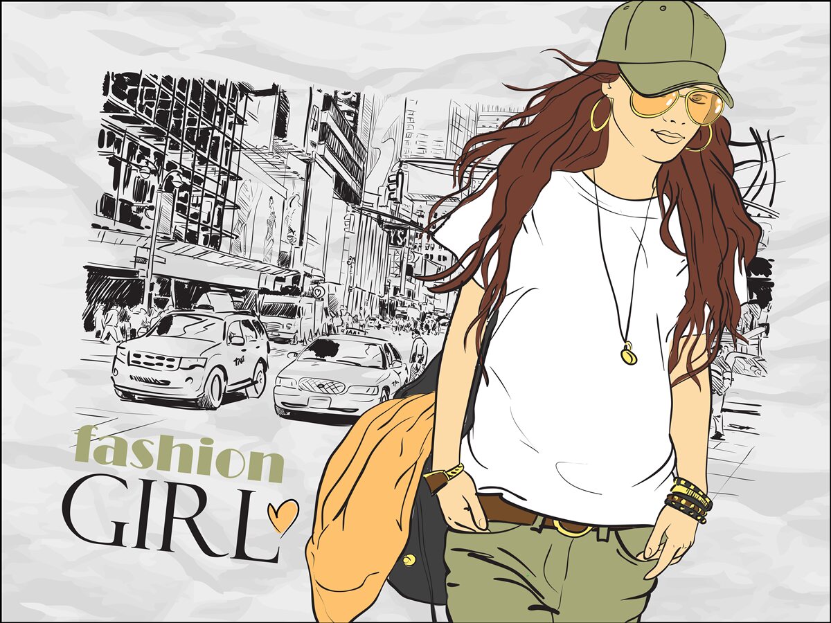 Fototapet fată elegantă și atractivă