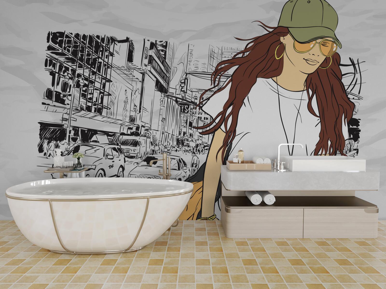 Fototapet fată elegantă și atractivă