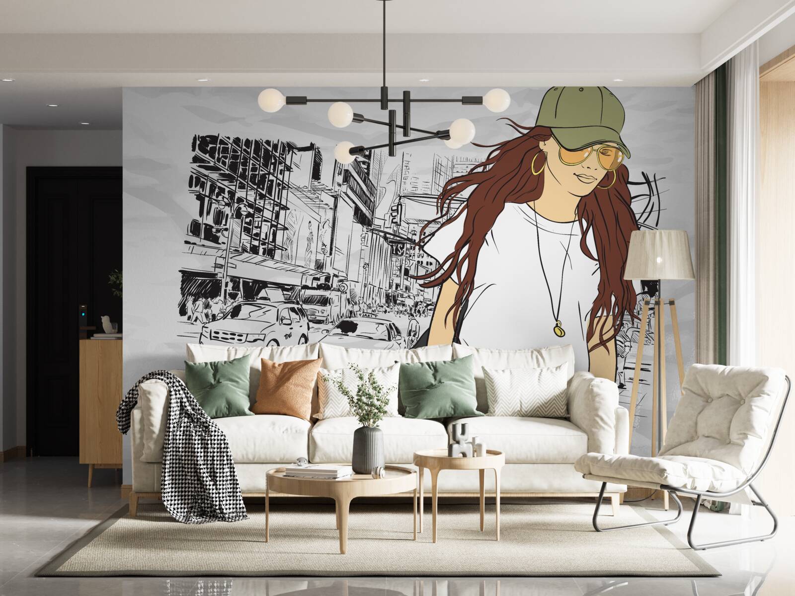 Fototapet fată elegantă și atractivă