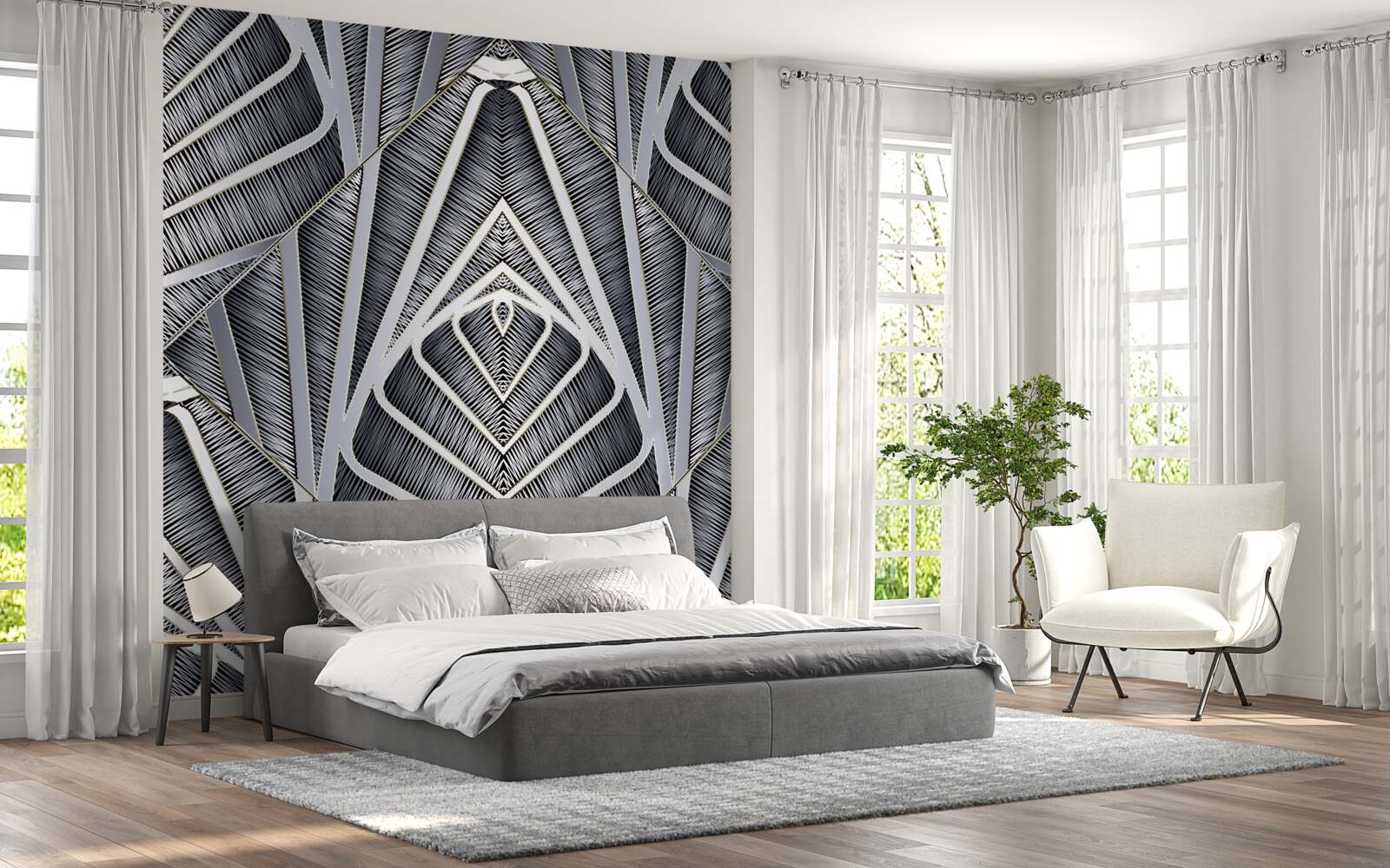 Fototapet model abstract de frunze