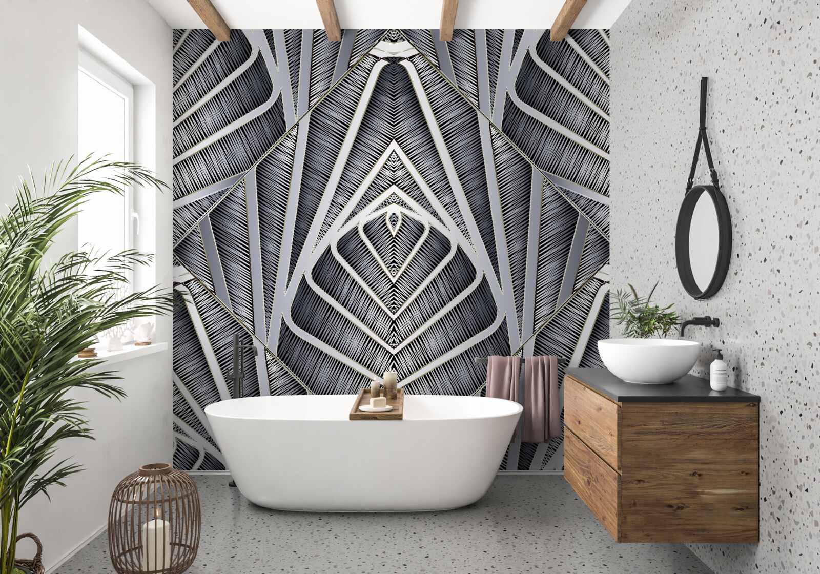 Fototapet model abstract de frunze