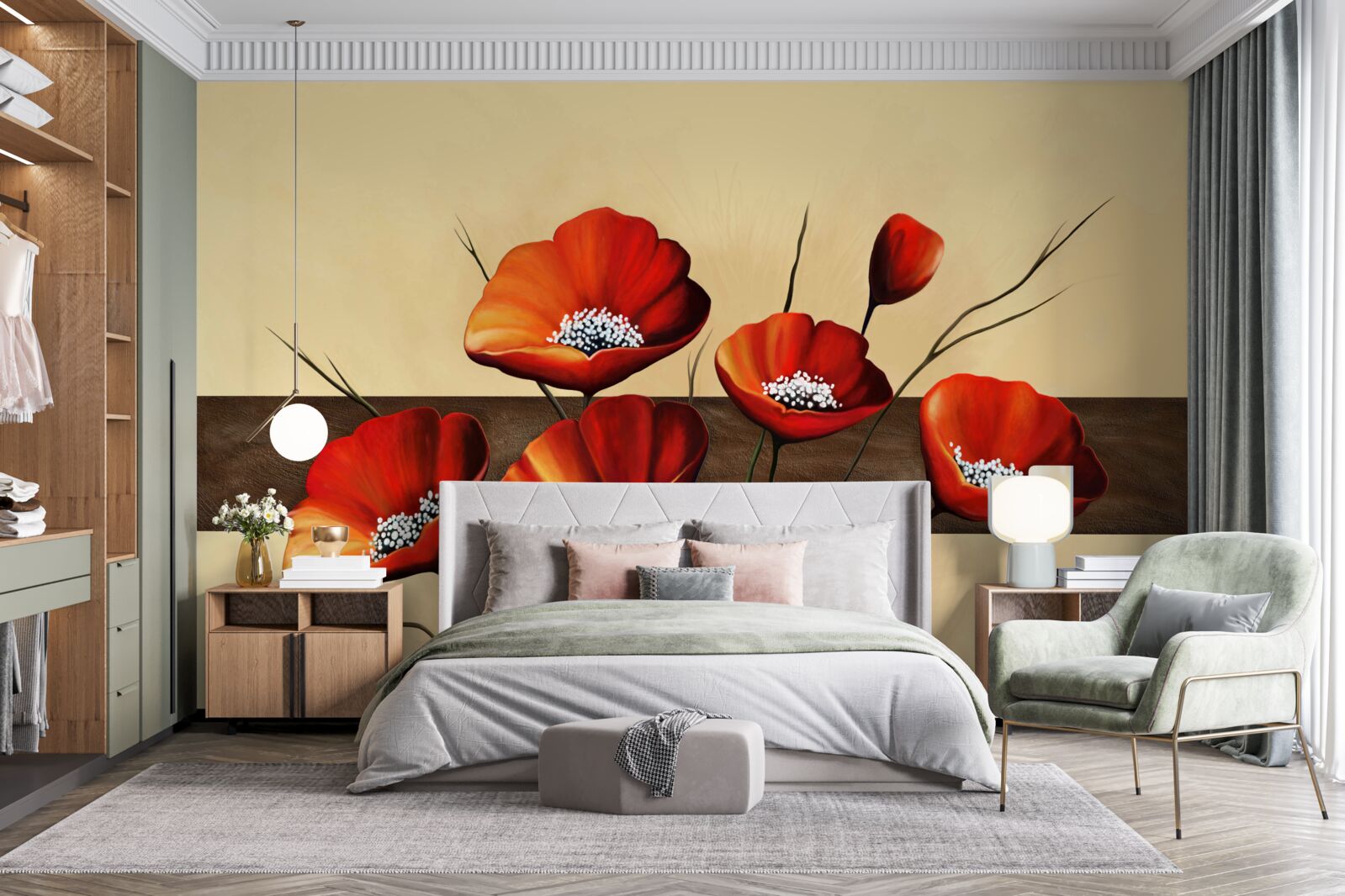 Fototapet set de maci stacojii frumoși