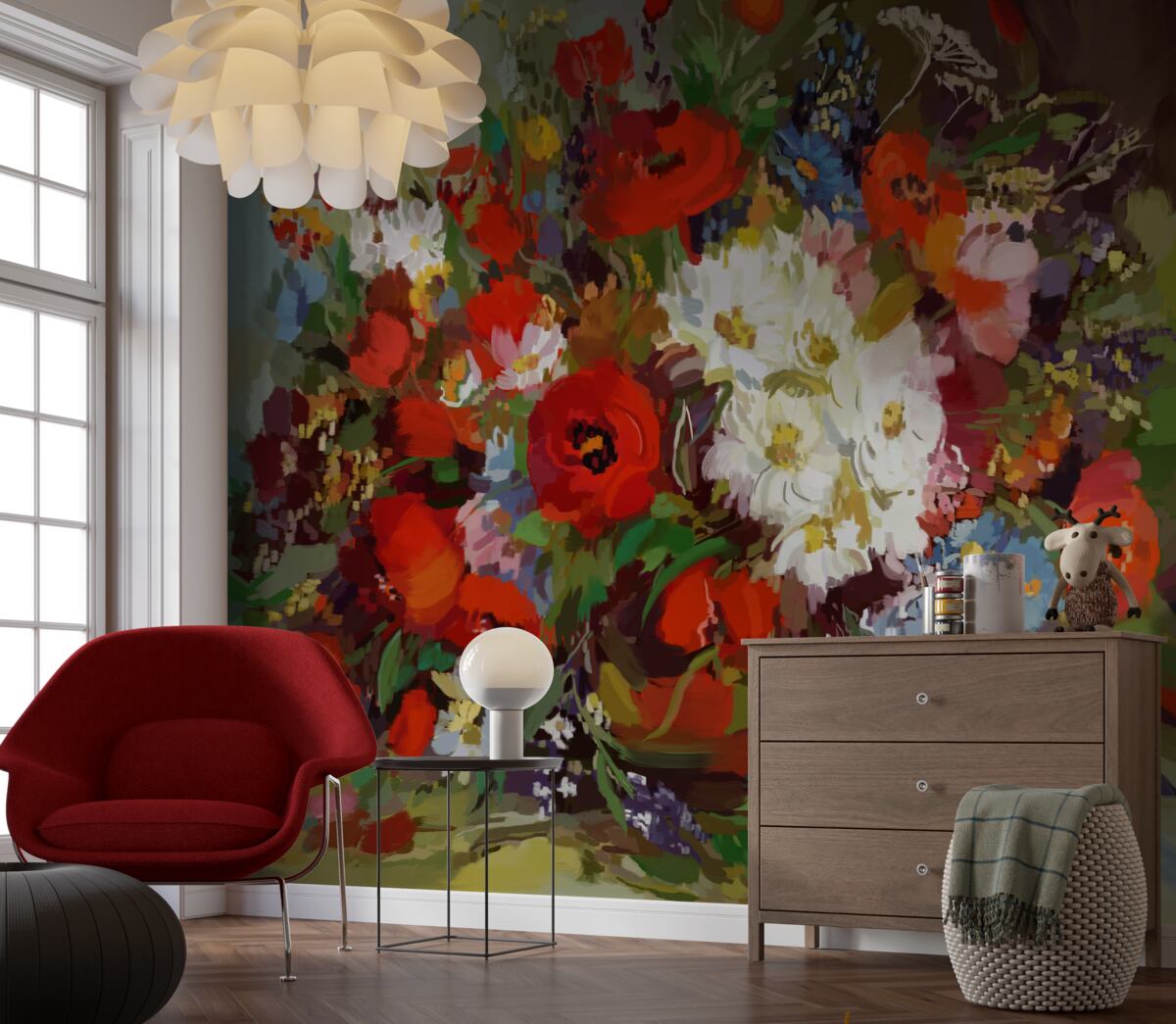 Fototapet compoziția florilor colectate de pe pajiștile de vară