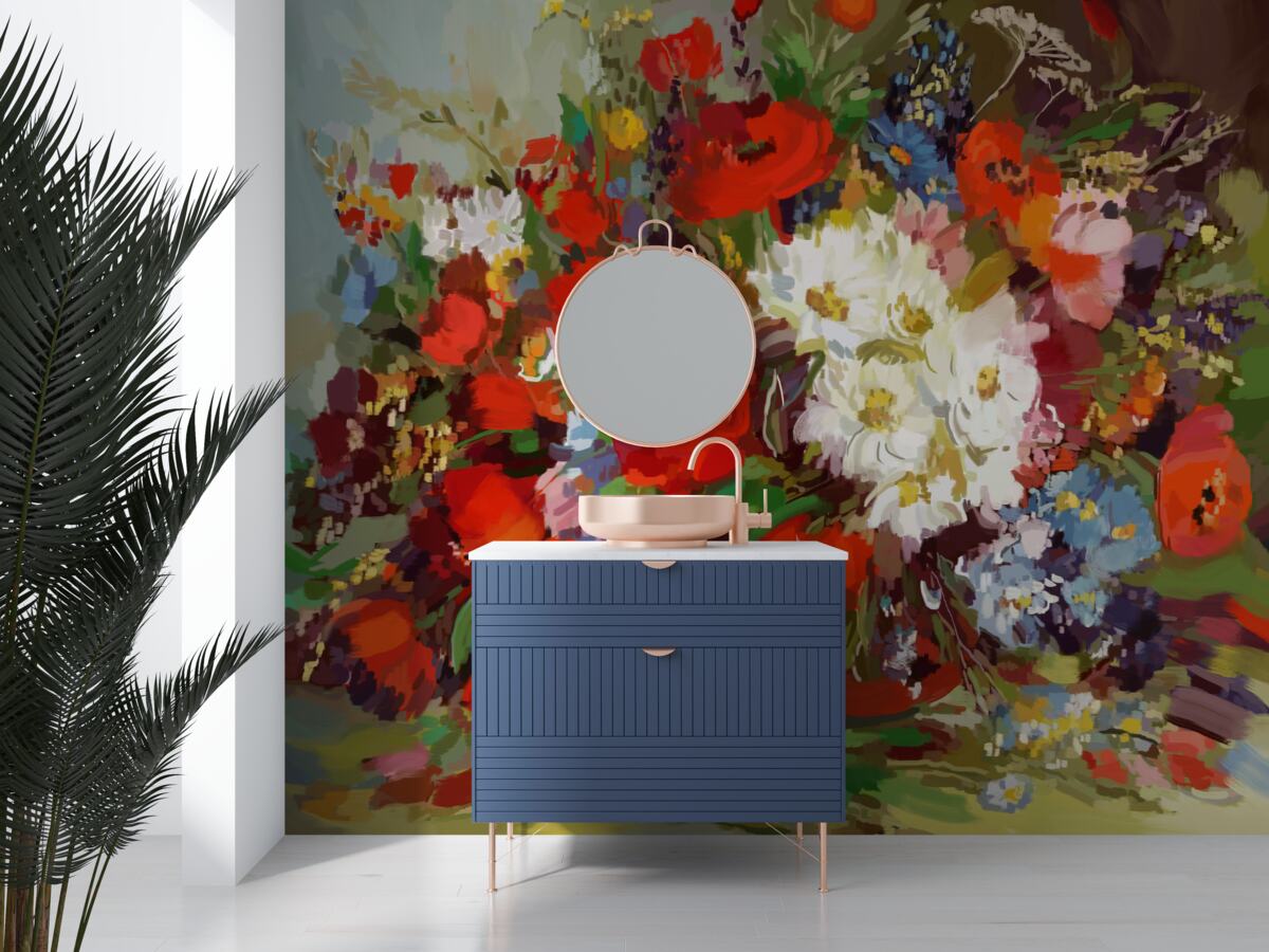 Fototapet compoziția florilor colectate de pe pajiștile de vară