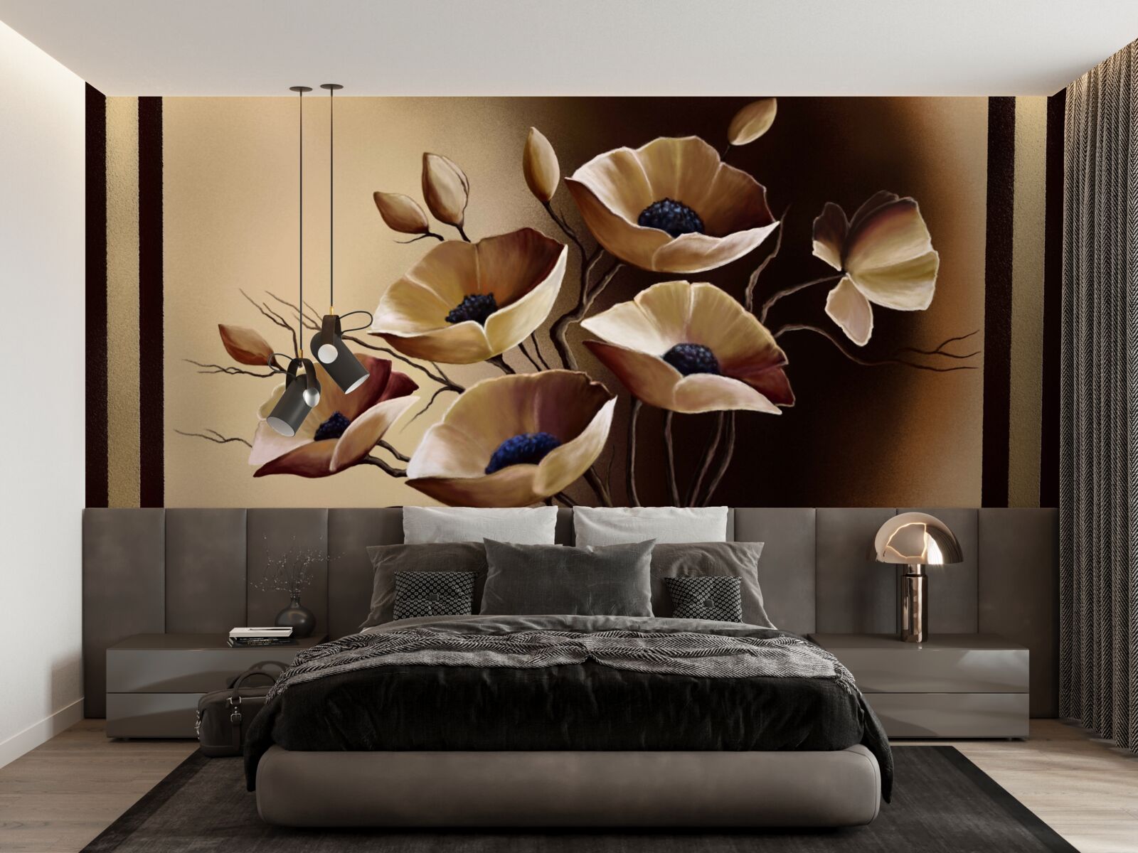 Fototapet maci bej într-un stil abstract