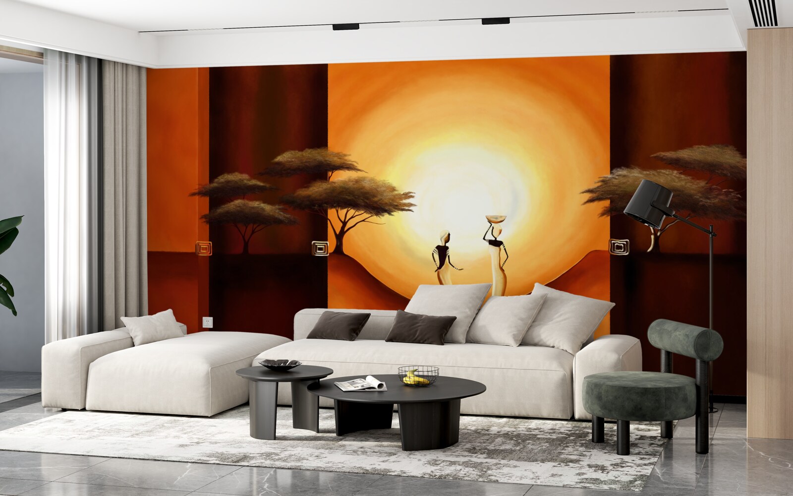 Fototapet apus de soare în africa