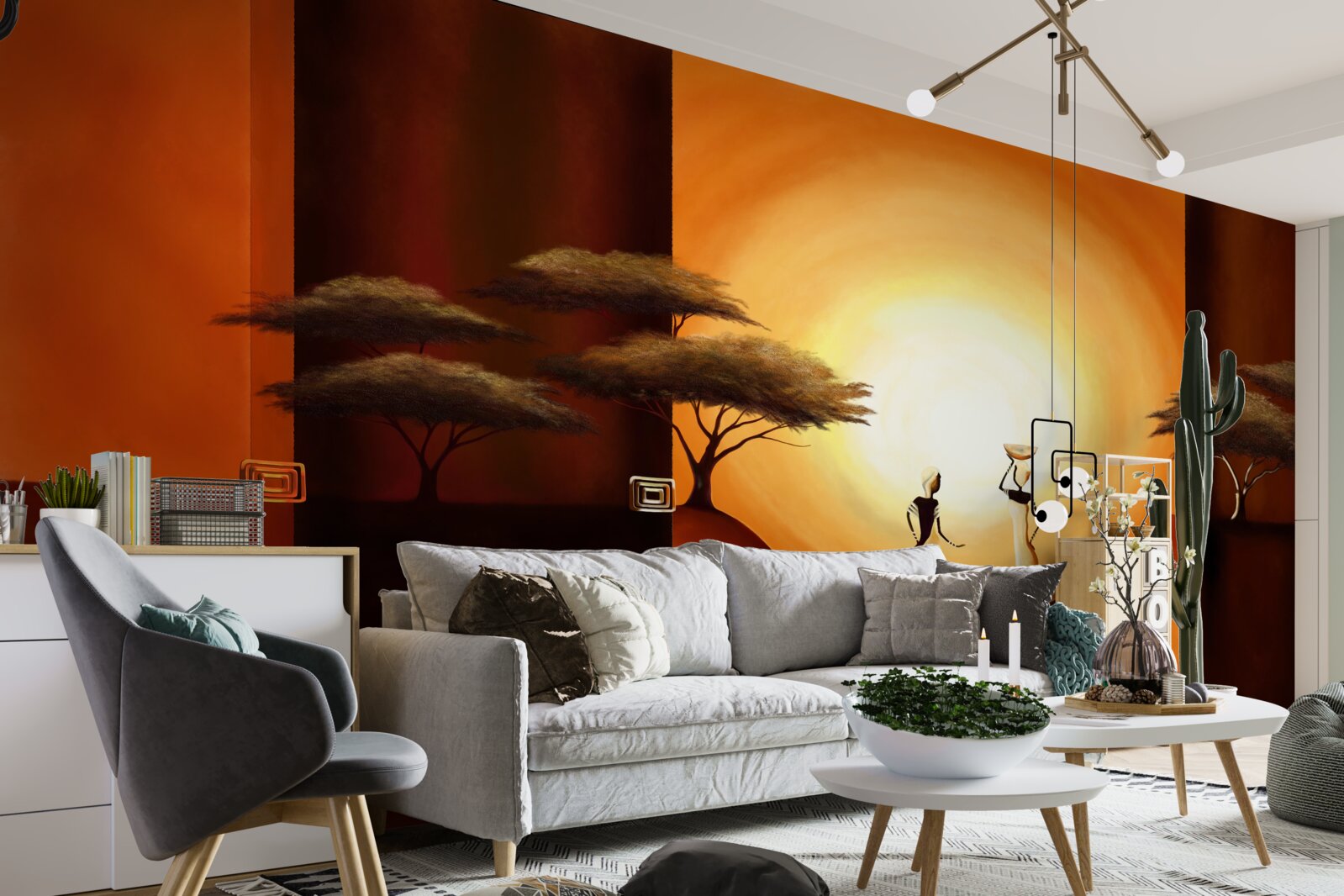 Fototapet apus de soare în africa