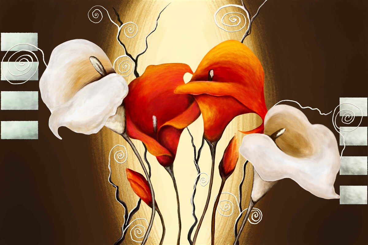 Fototapet callae roșu și alb