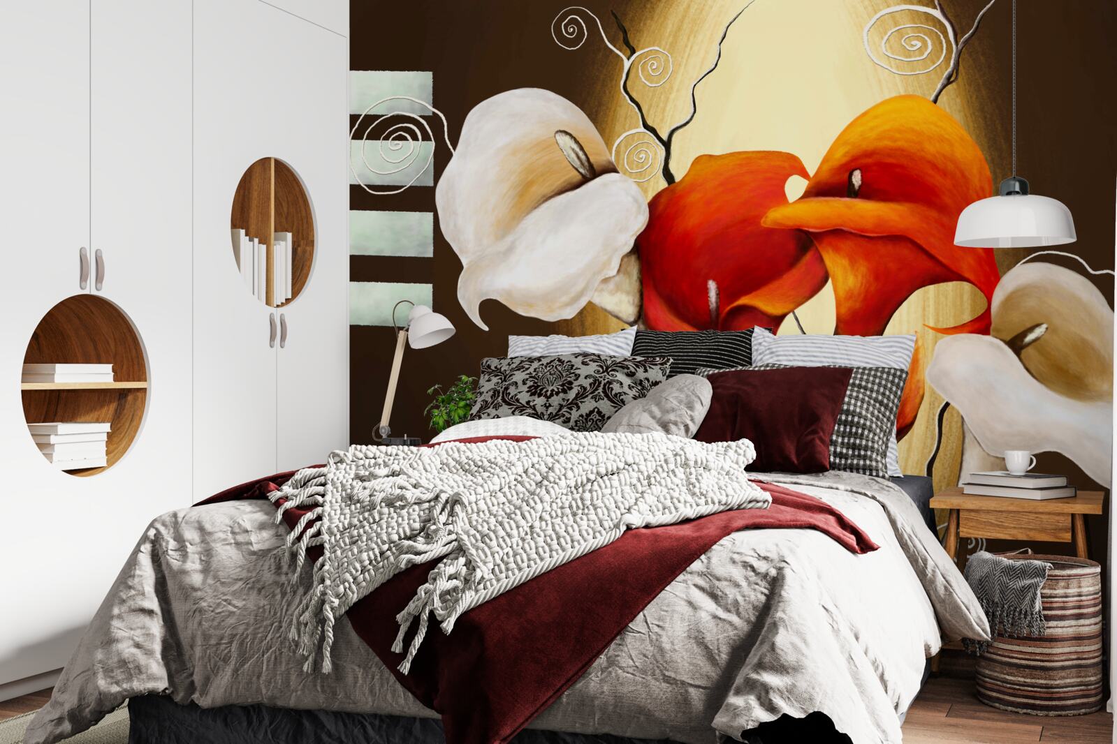 Fototapet callae roșu și alb