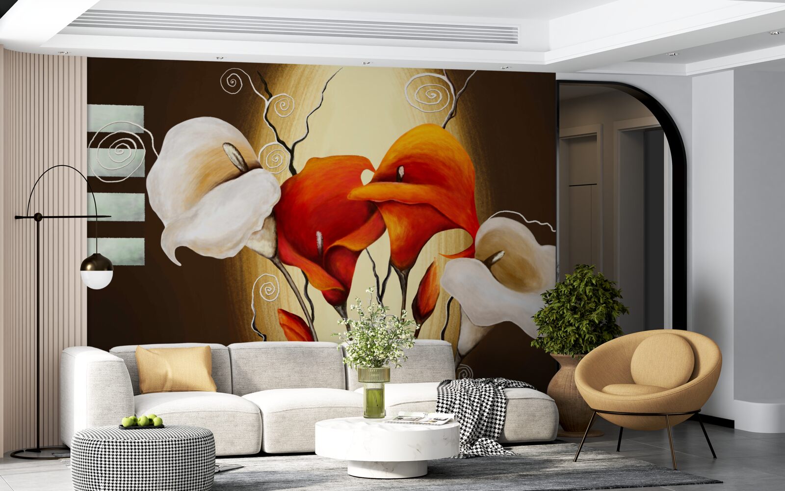 Fototapet callae roșu și alb