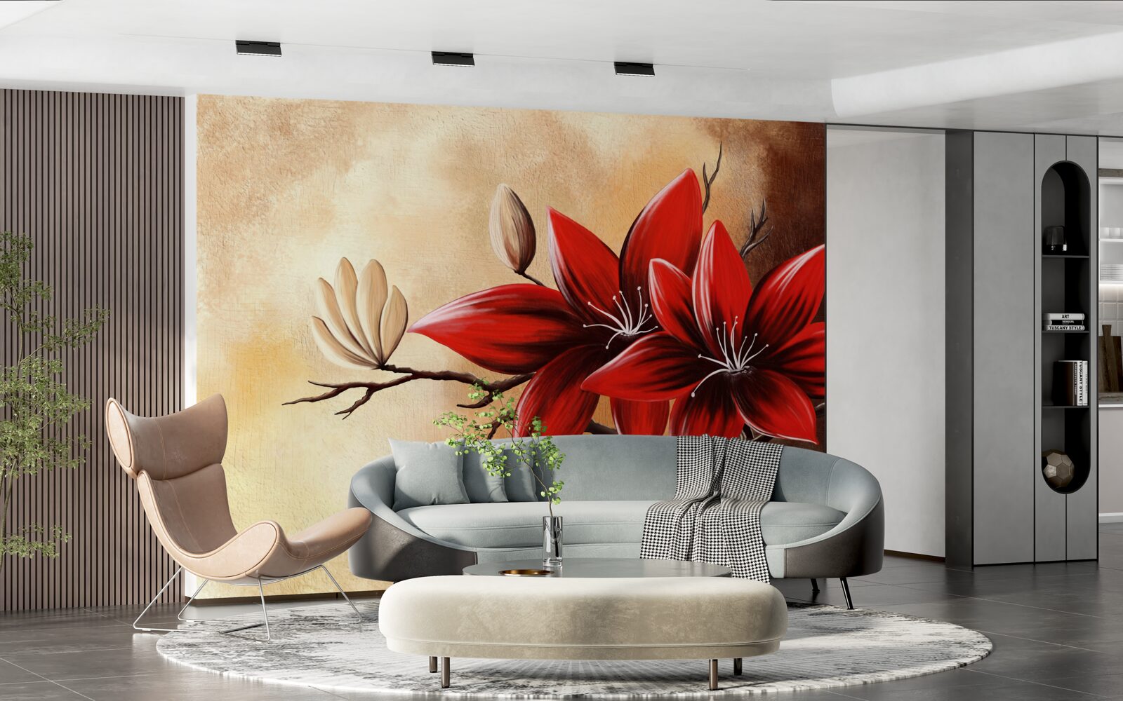 Fototapet mugurii roșii sunt pe un fundal maro