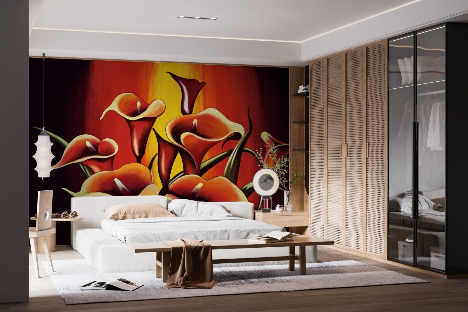 Fototapet callae cu flori de foc