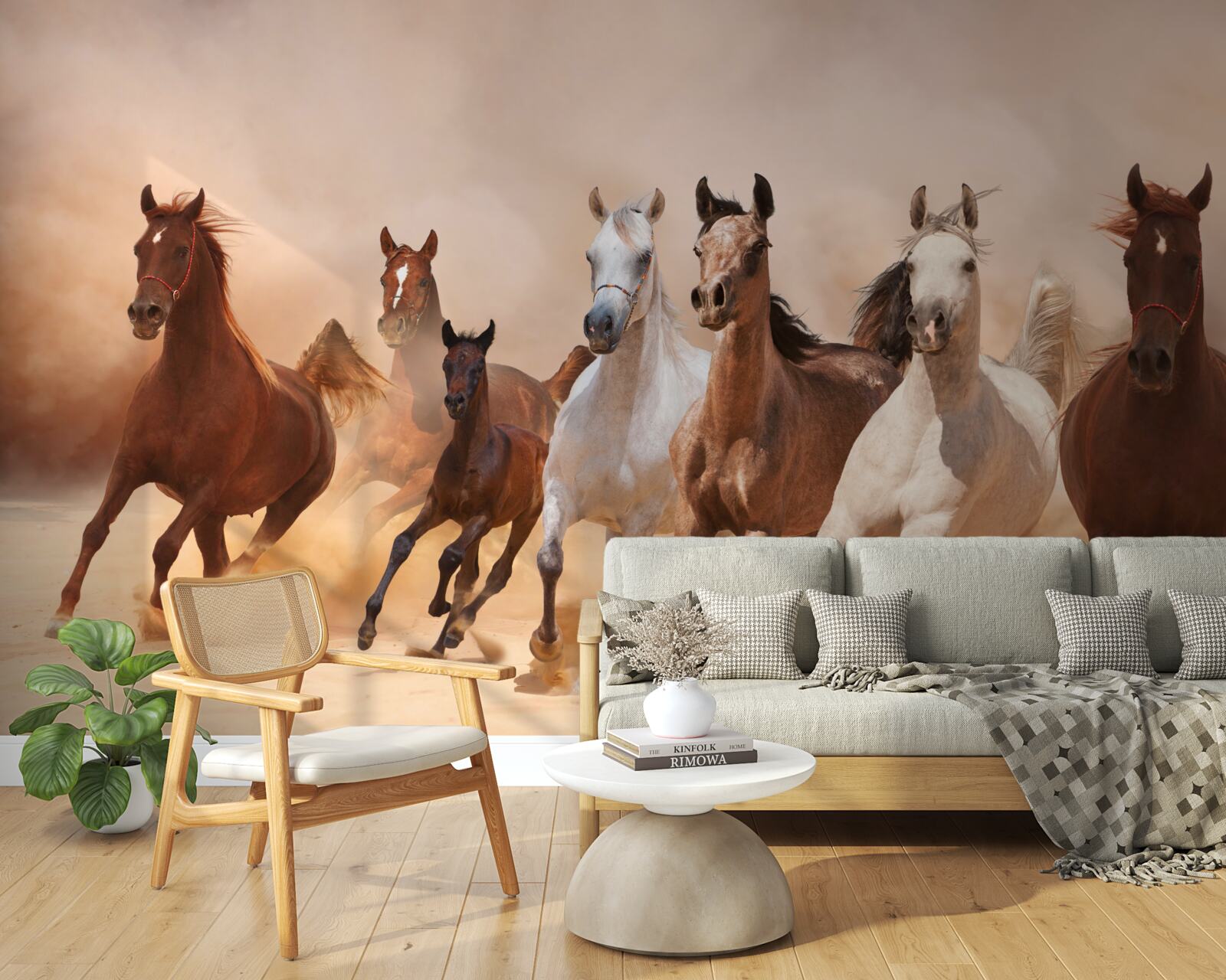 Fototapet turmă de cai liberi