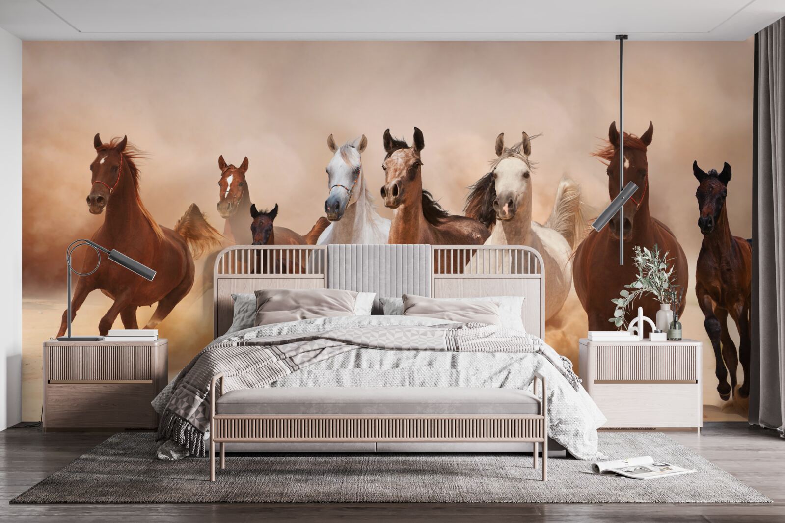 Fototapet turmă de cai liberi