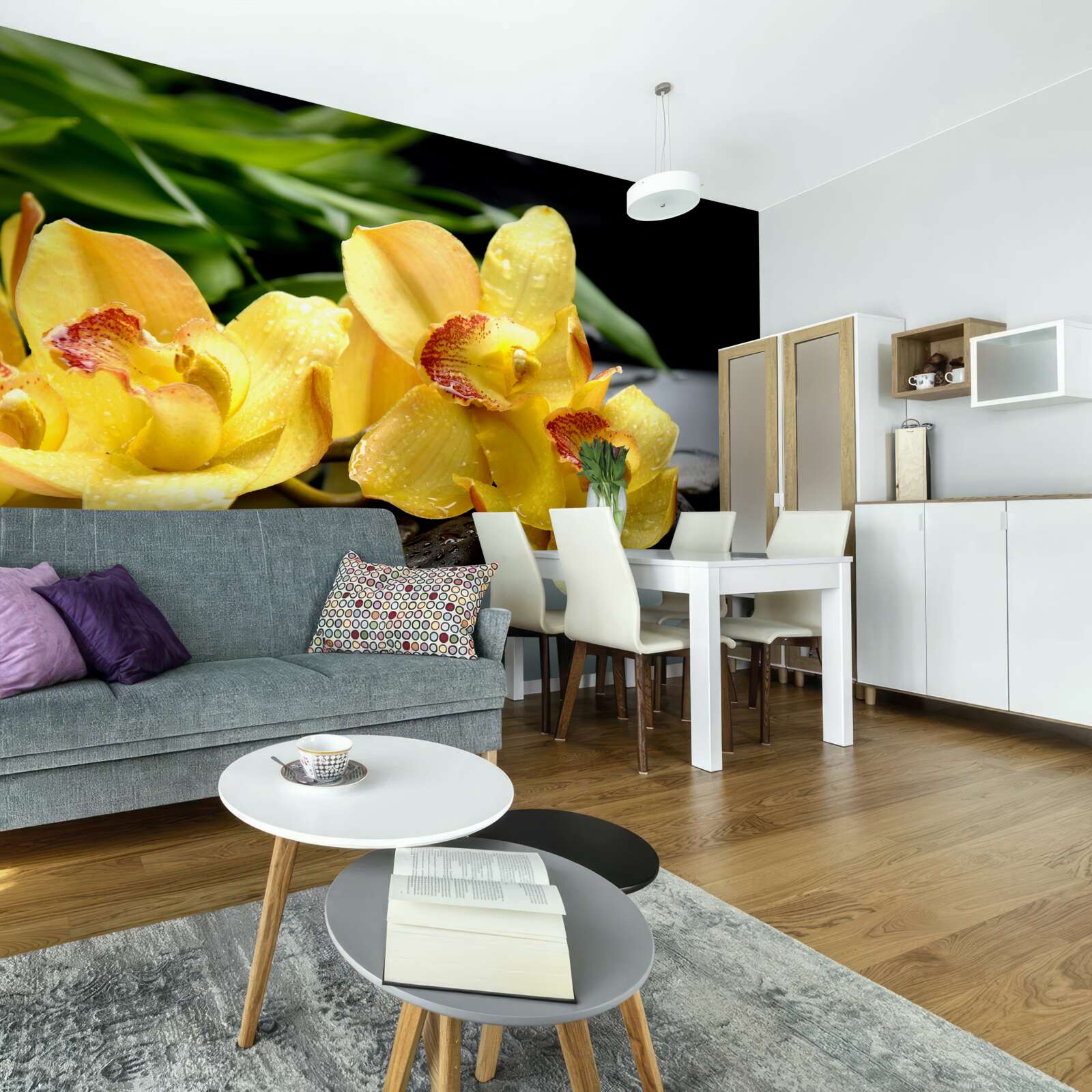 Fototapet buchet de orhidee galbene delicate