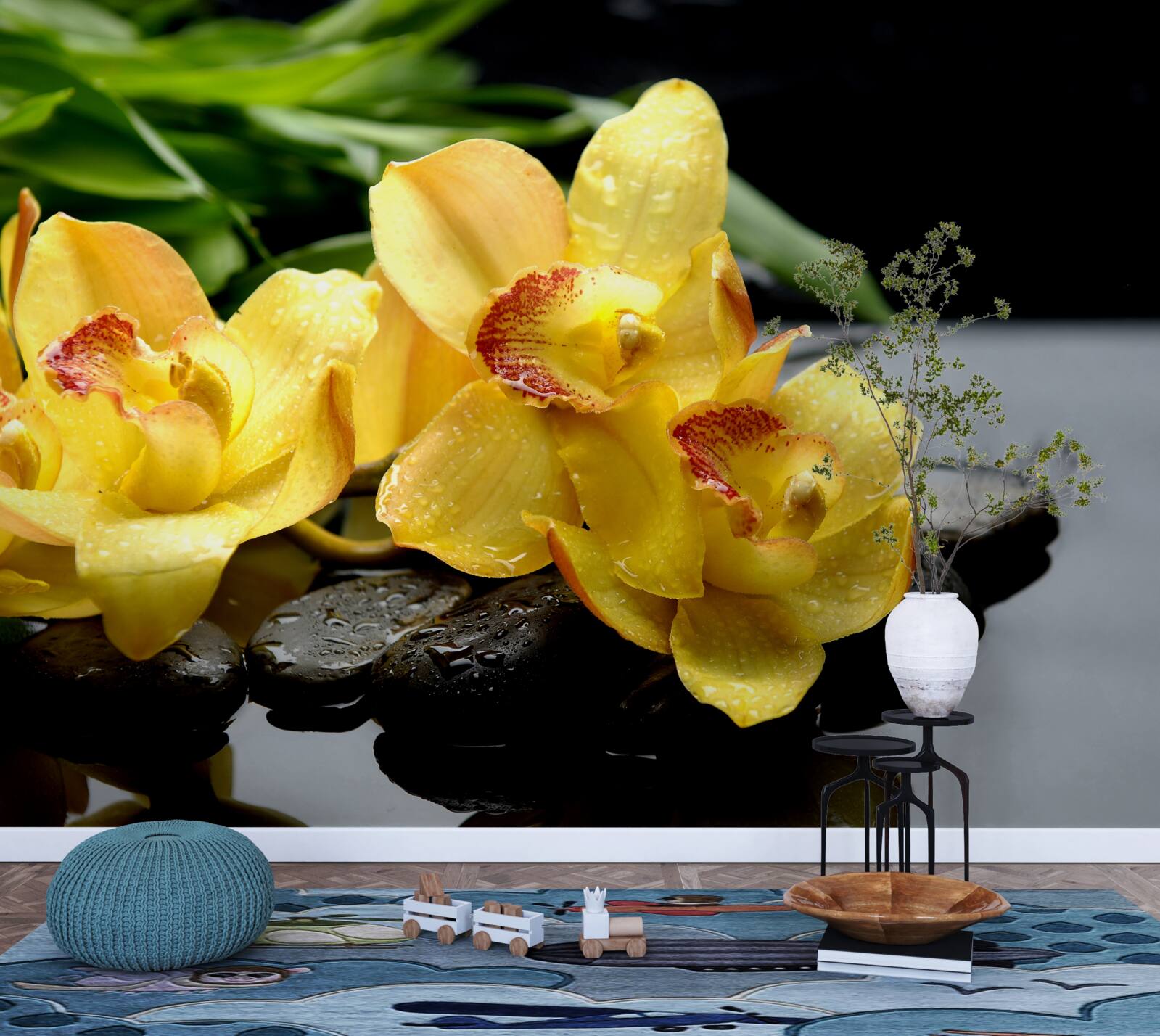 Fototapet buchet de orhidee galbene delicate