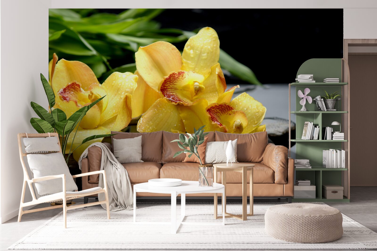 Fototapet buchet de orhidee galbene delicate