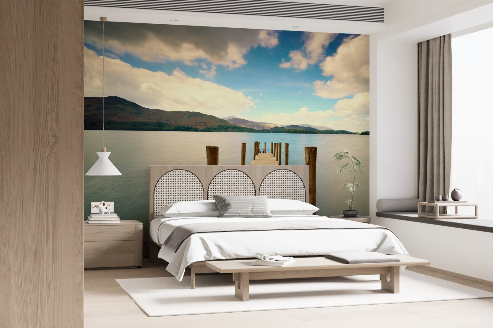 Fototapet chei de lemn pe coastă