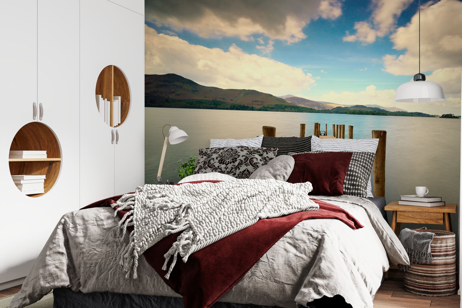 Fototapet chei de lemn pe coastă