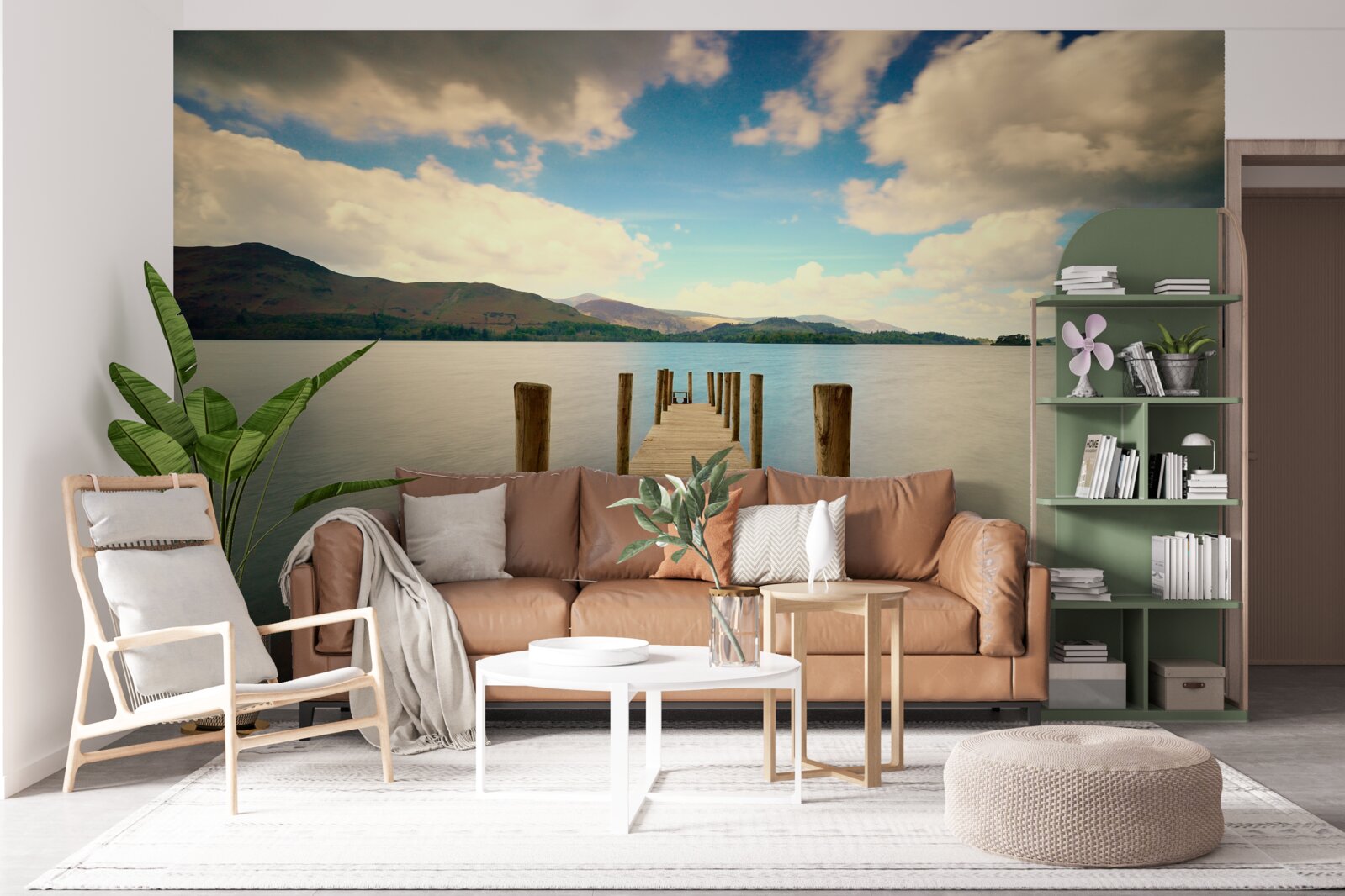 Fototapet chei de lemn pe coastă