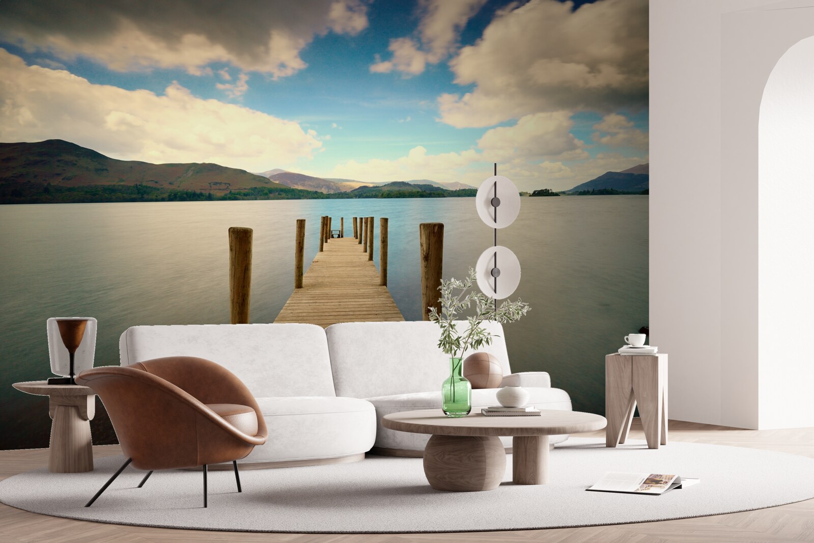 Fototapet chei de lemn pe coastă