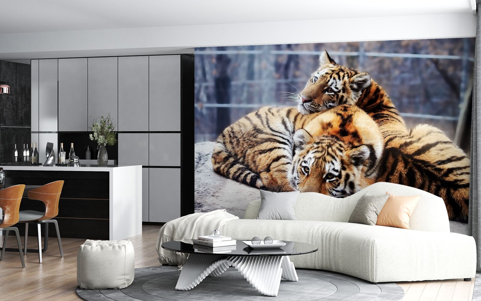 Fototapet Tigrii adormiți au frumusețe