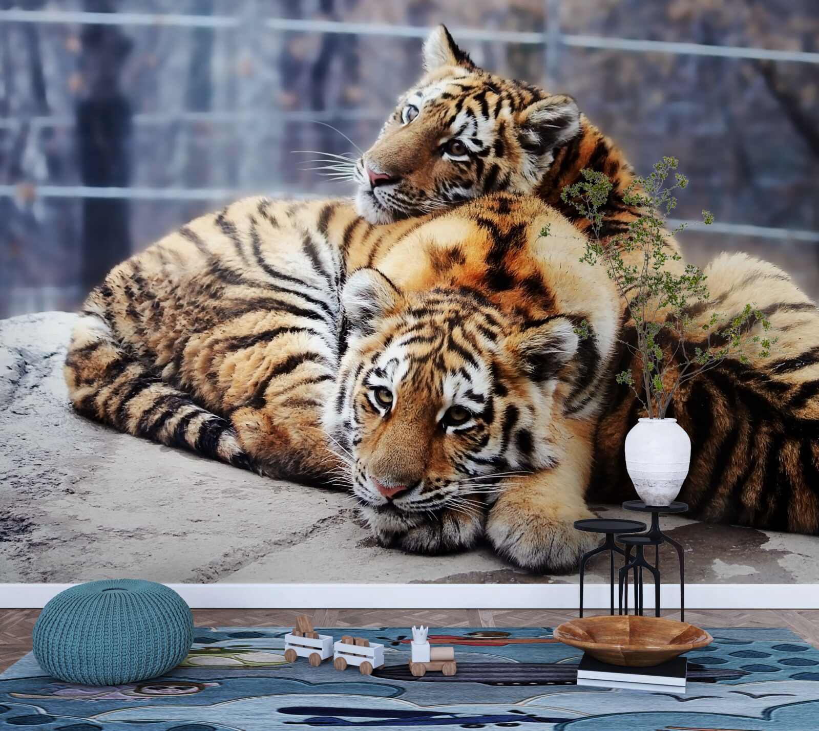 Fototapet Tigrii adormiți au frumusețe