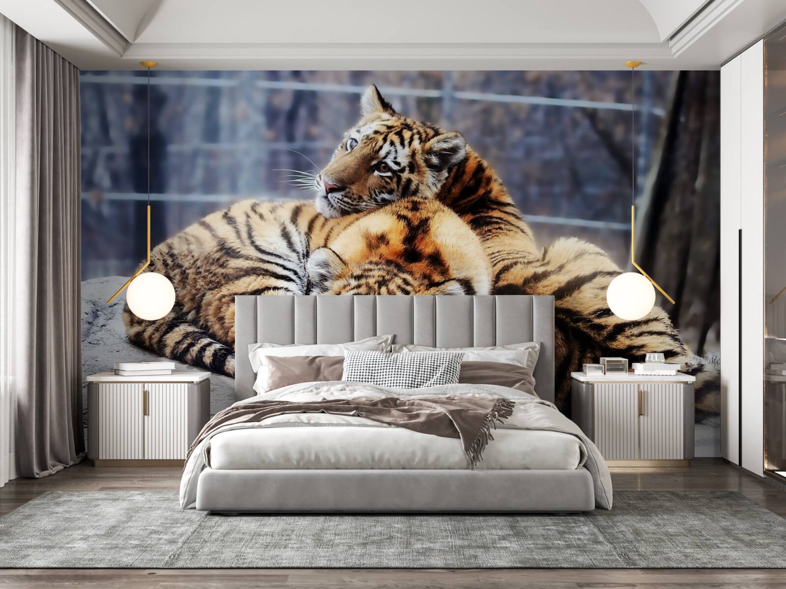 Fototapet Tigrii adormiți au frumusețe