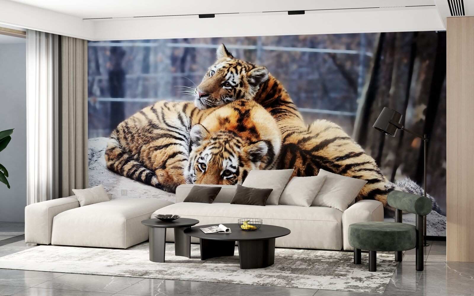 Fototapet Tigrii adormiți au frumusețe