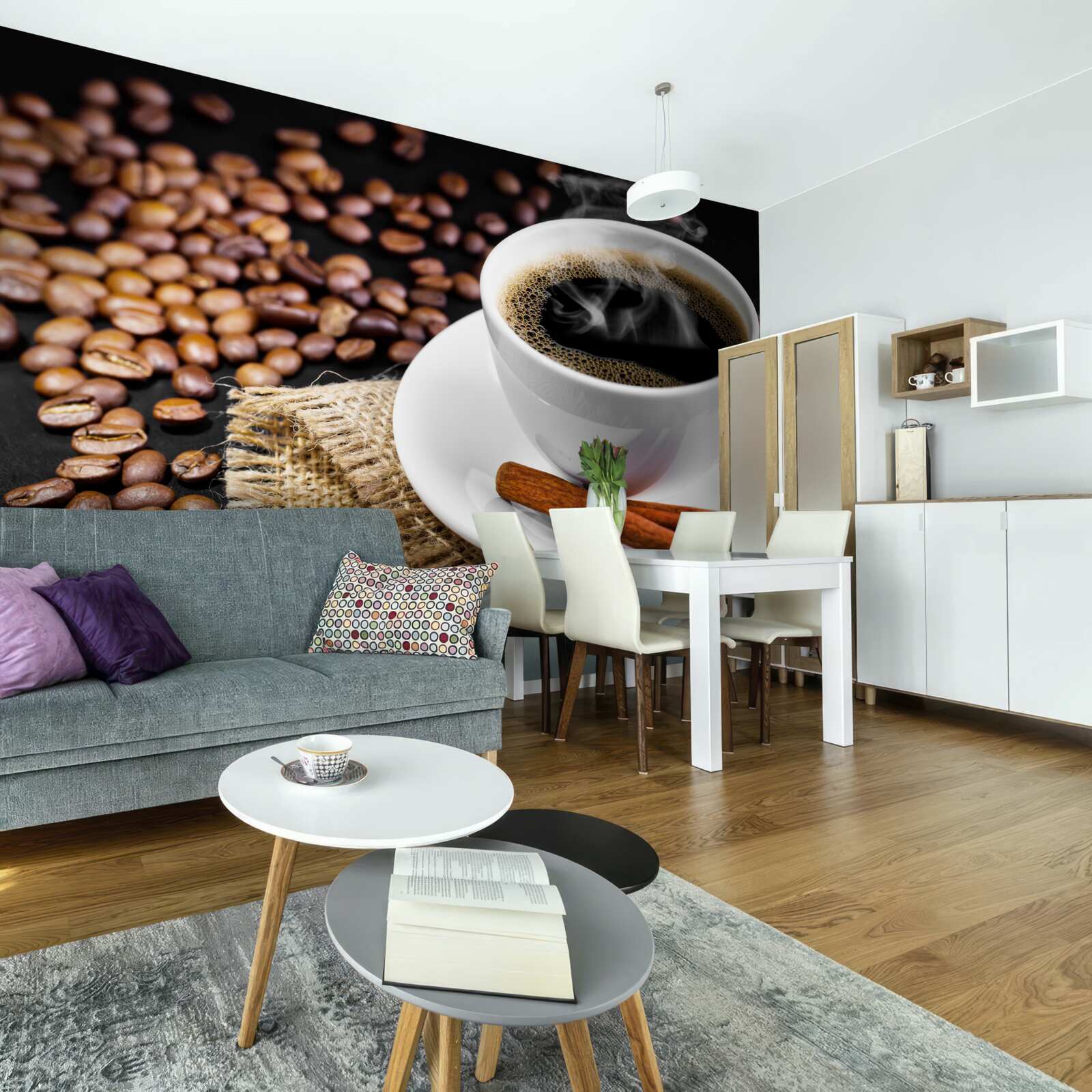 Fototapet ceașcă de cafea cu crenguțe de scorțișoară