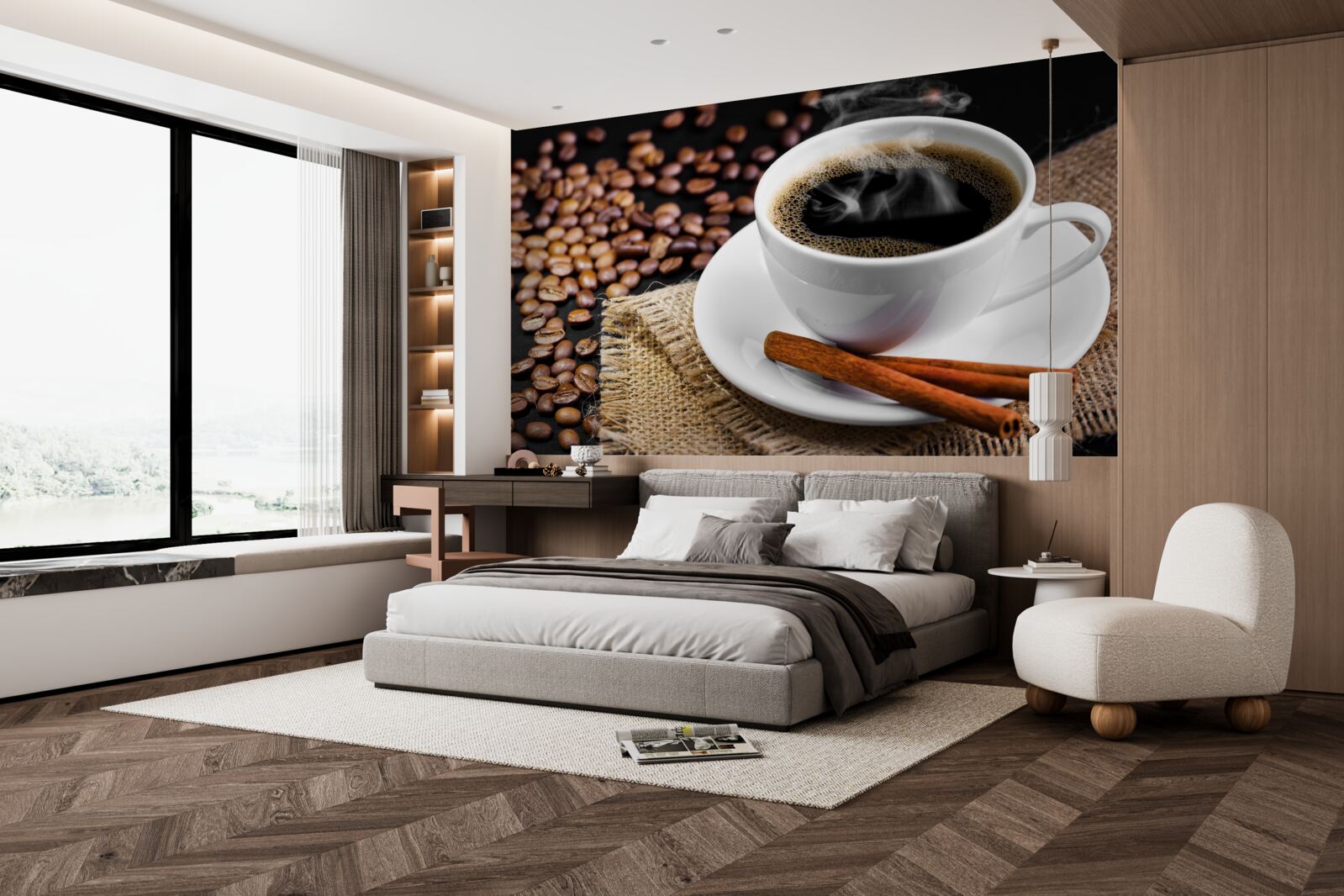 Fototapet ceașcă de cafea cu crenguțe de scorțișoară