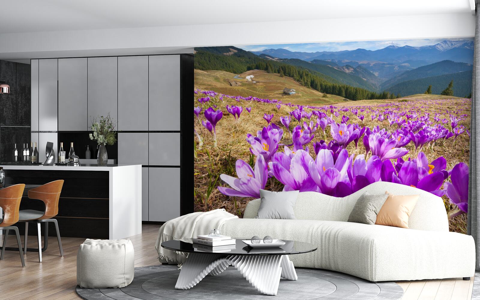 Fototapet crosele de munte sunt mov