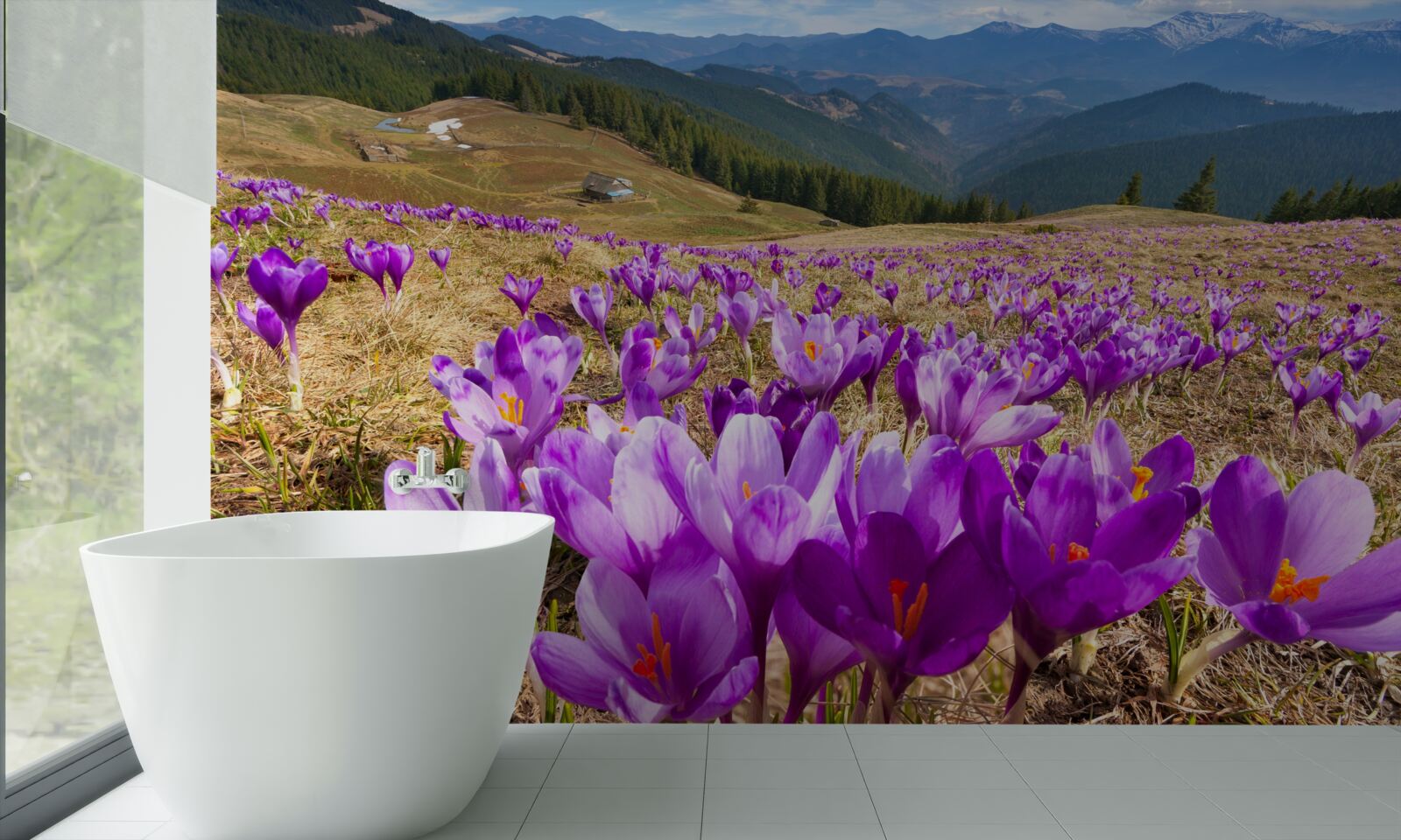 Fototapet crosele de munte sunt mov