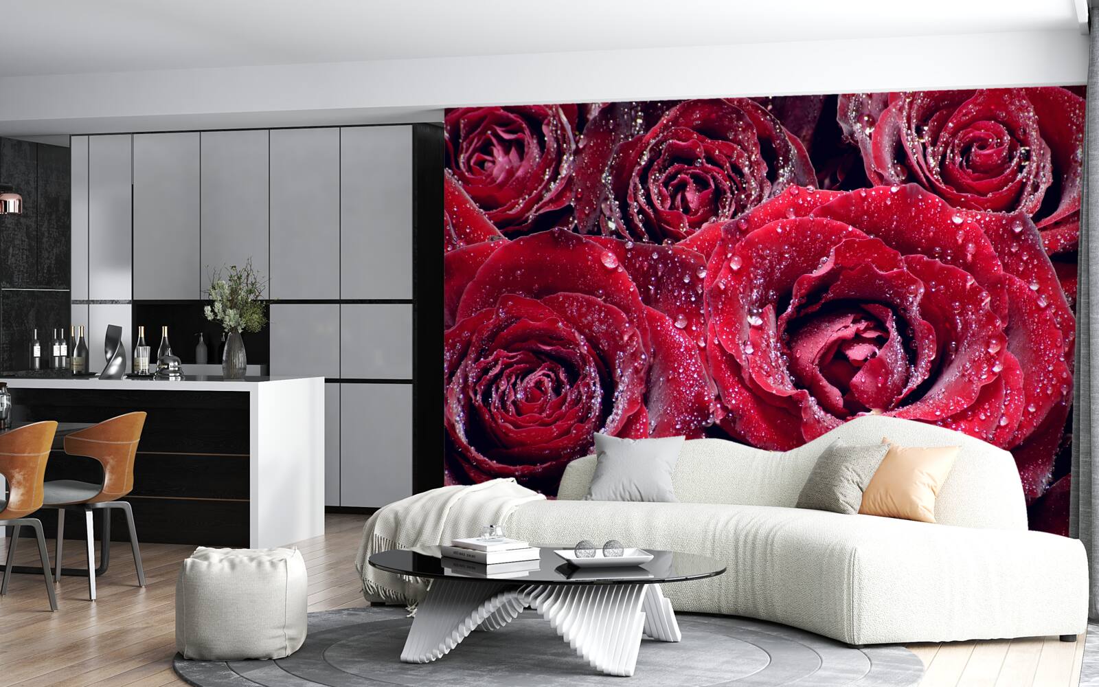 Fototapet flori cărămizii după o ploaie