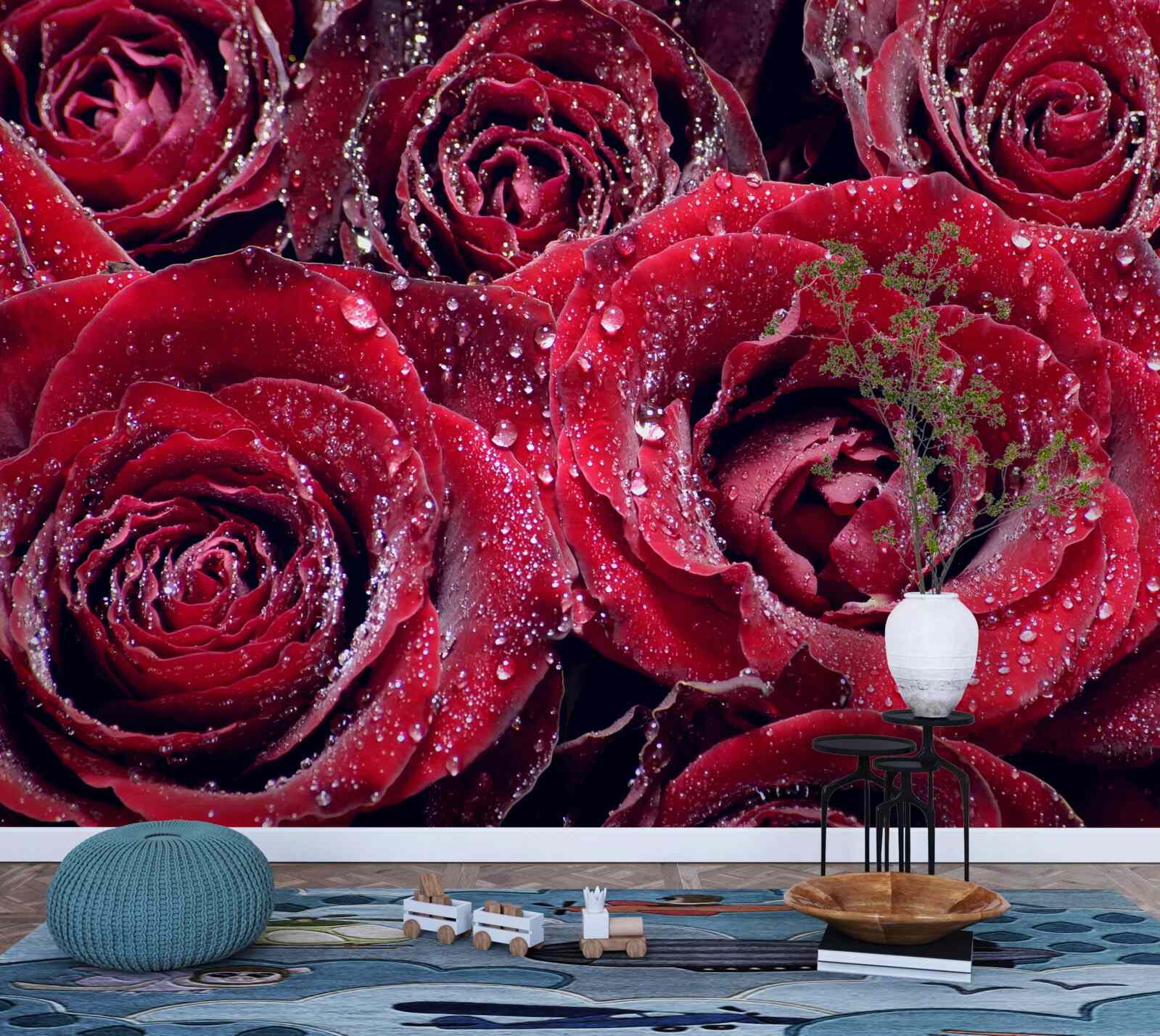 Fototapet flori cărămizii după o ploaie