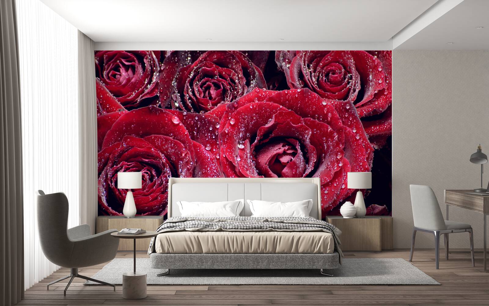 Fototapet flori cărămizii după o ploaie