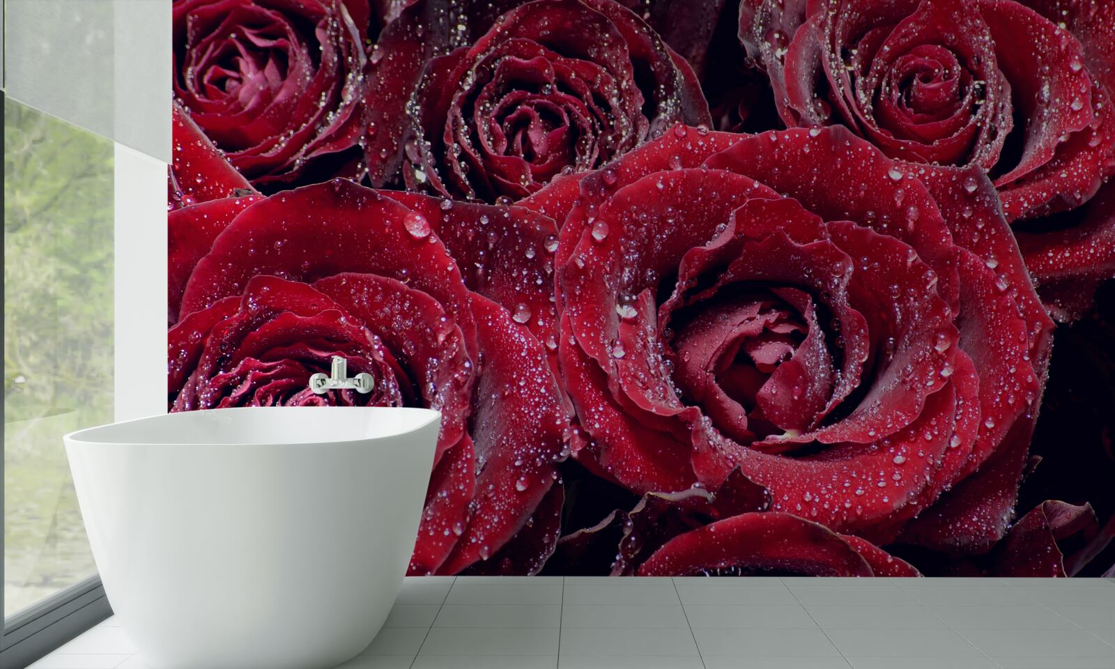 Fototapet flori cărămizii după o ploaie