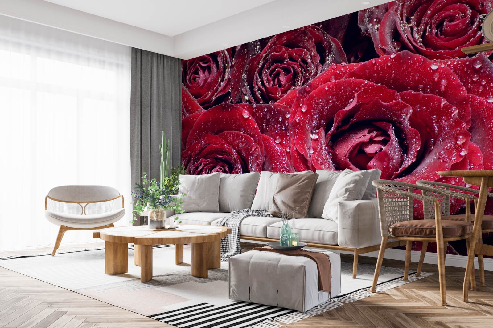 Fototapet flori cărămizii după o ploaie