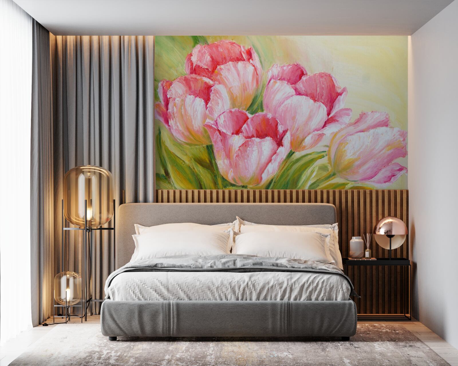 Fototapet lalele prezentate în roz