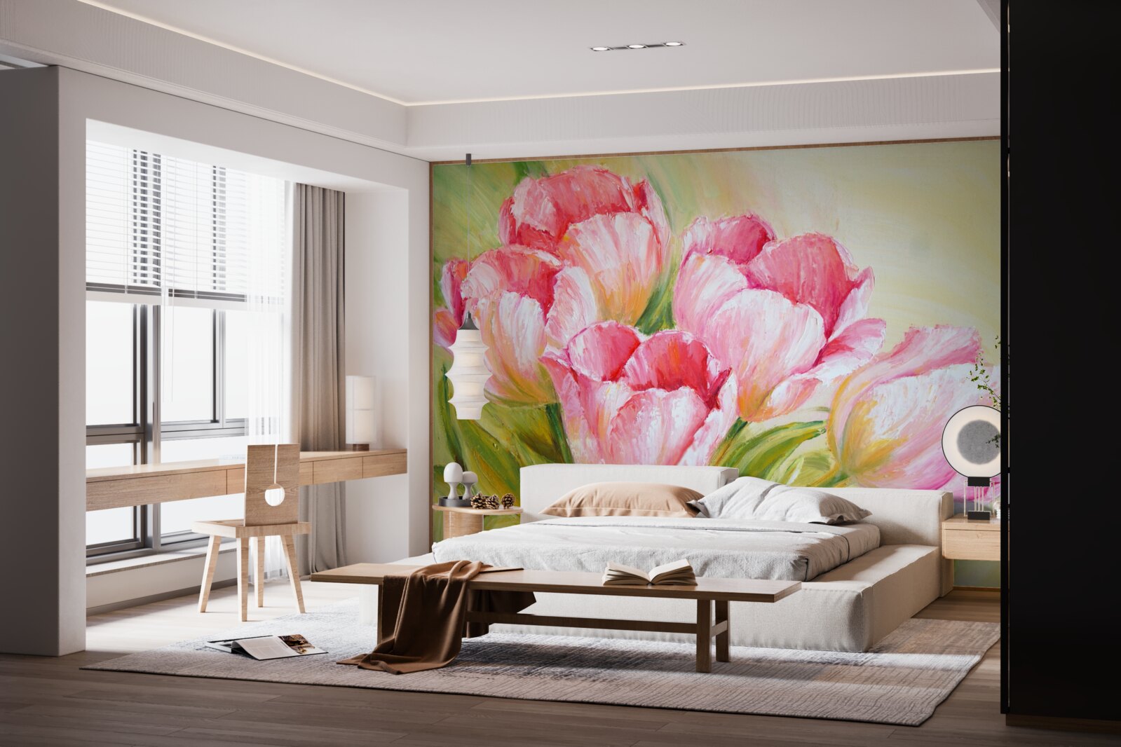 Fototapet lalele prezentate în roz