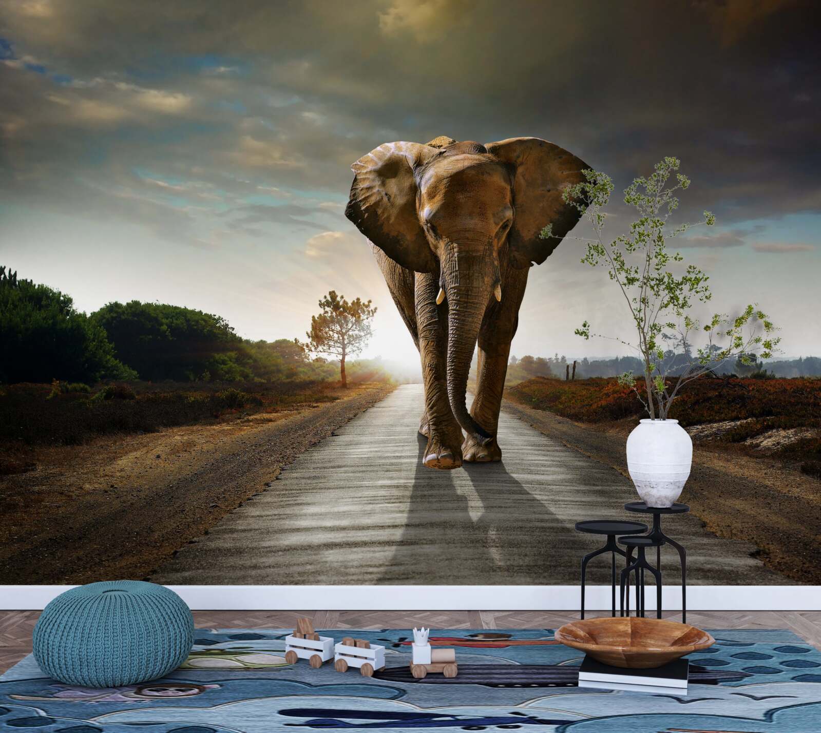 Fototapet călătoria elefantului continuă