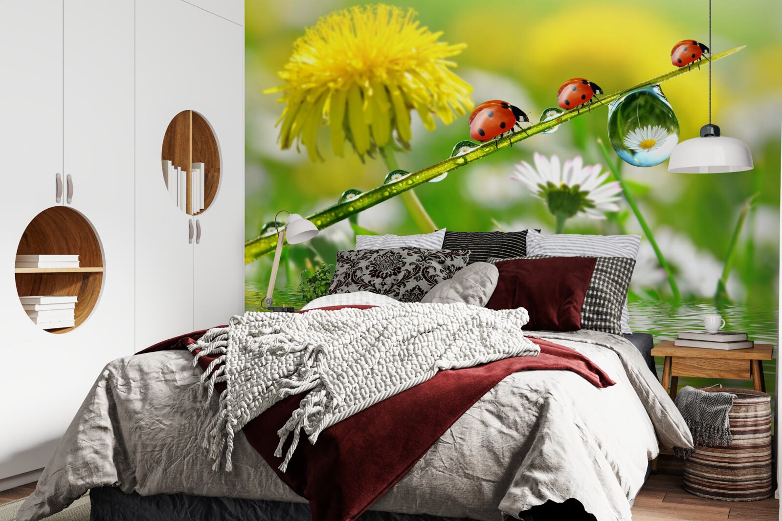 Fototapet gărgăriță și păpădie după o furtună