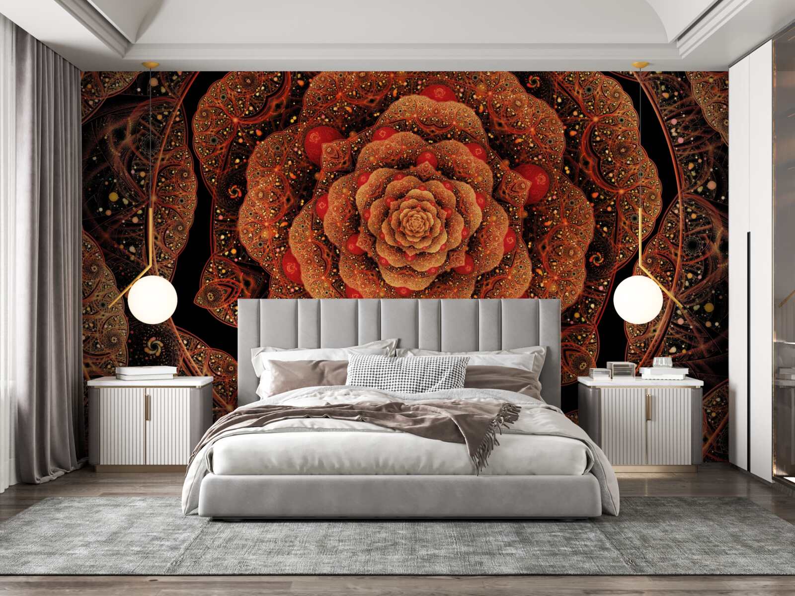 Fototapet un fractal maro a cărui formă seamănă cu o bujor