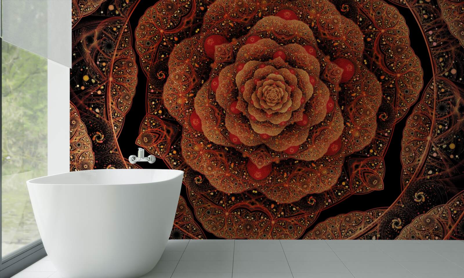 Fototapet un fractal maro a cărui formă seamănă cu o bujor