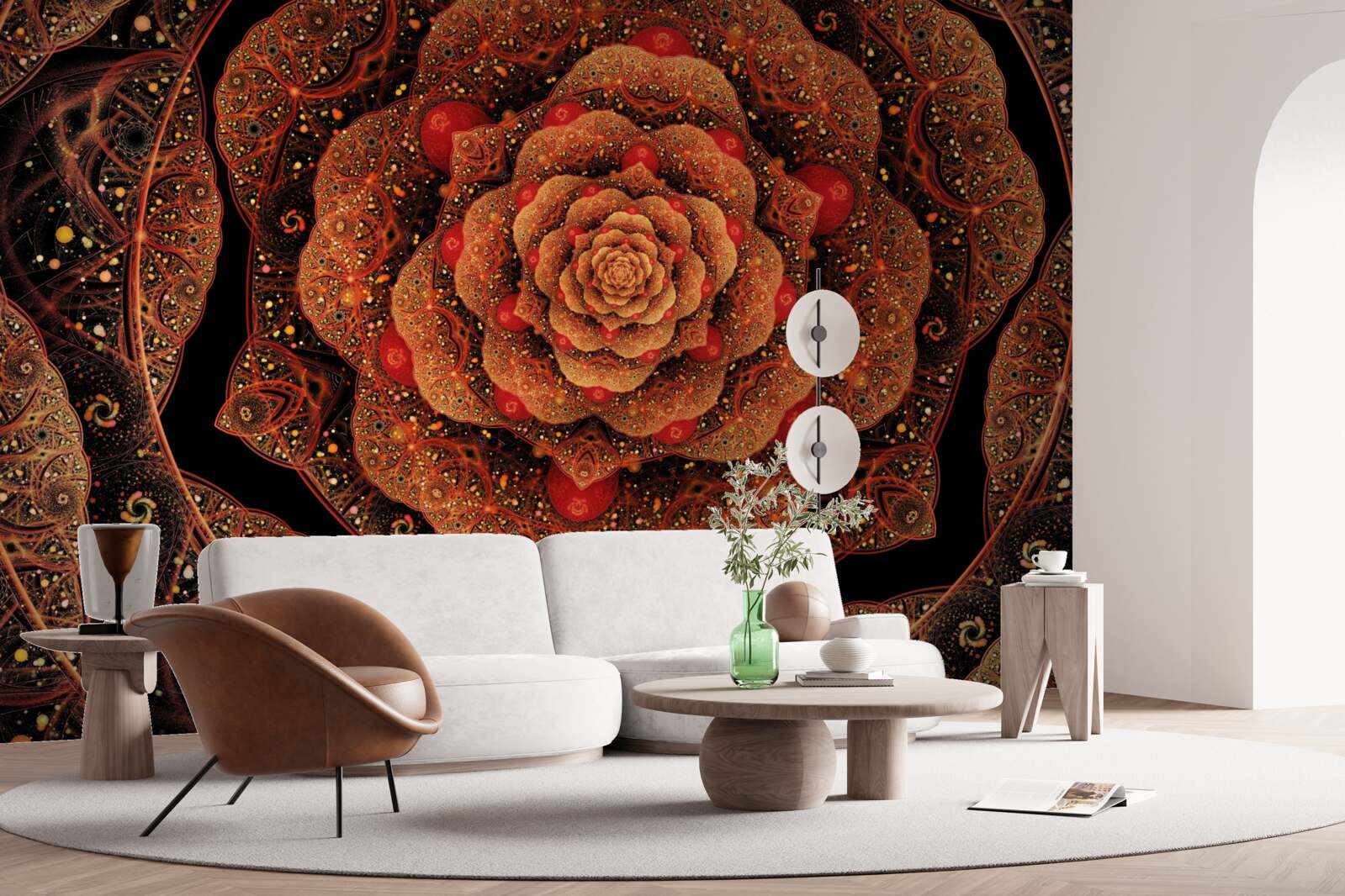 Fototapet un fractal maro a cărui formă seamănă cu o bujor