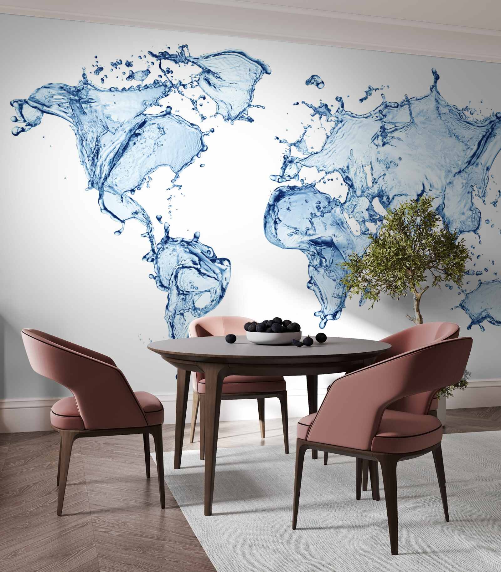 Fototapet atlas al lumii formate din apă