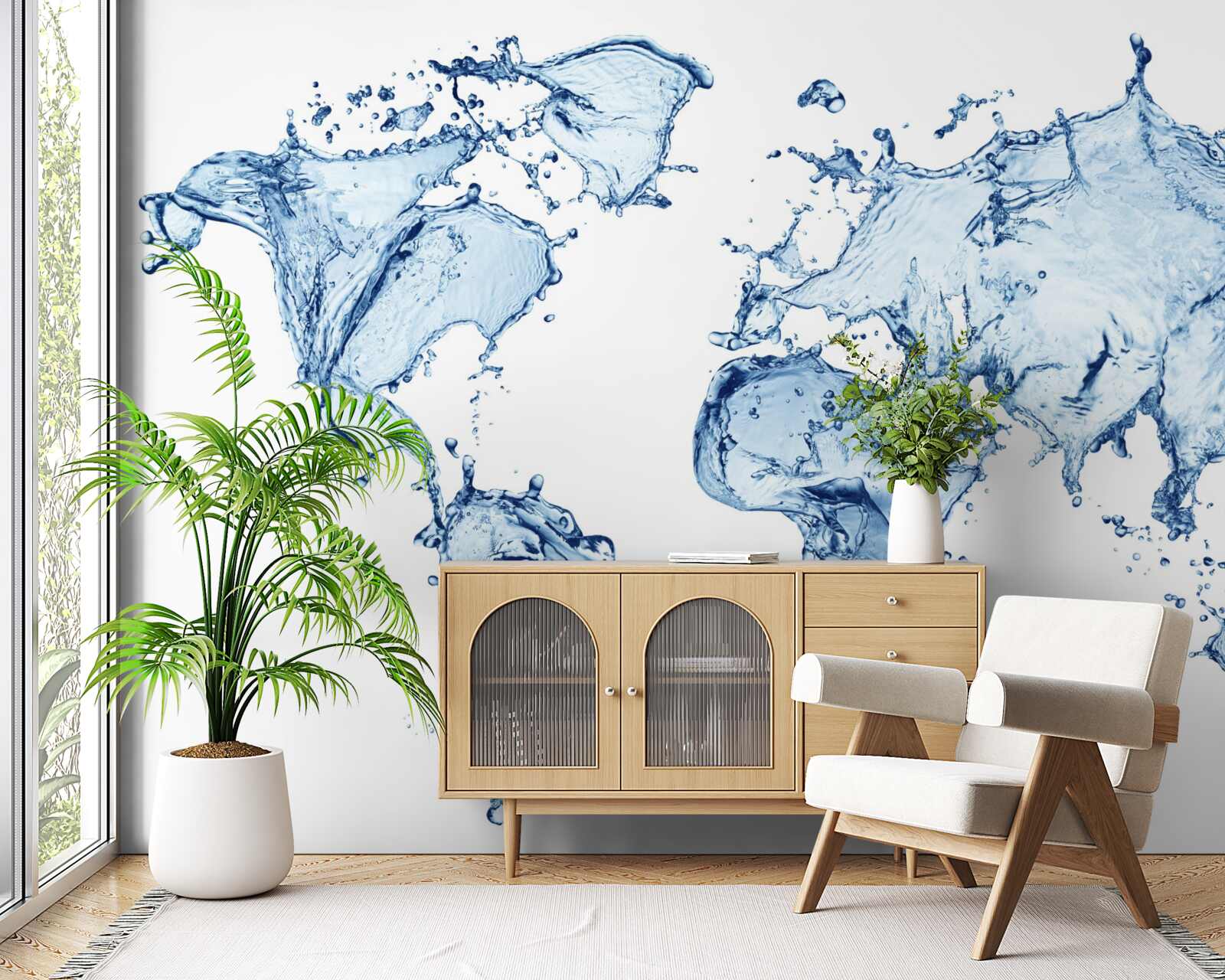 Fototapet atlas al lumii formate din apă
