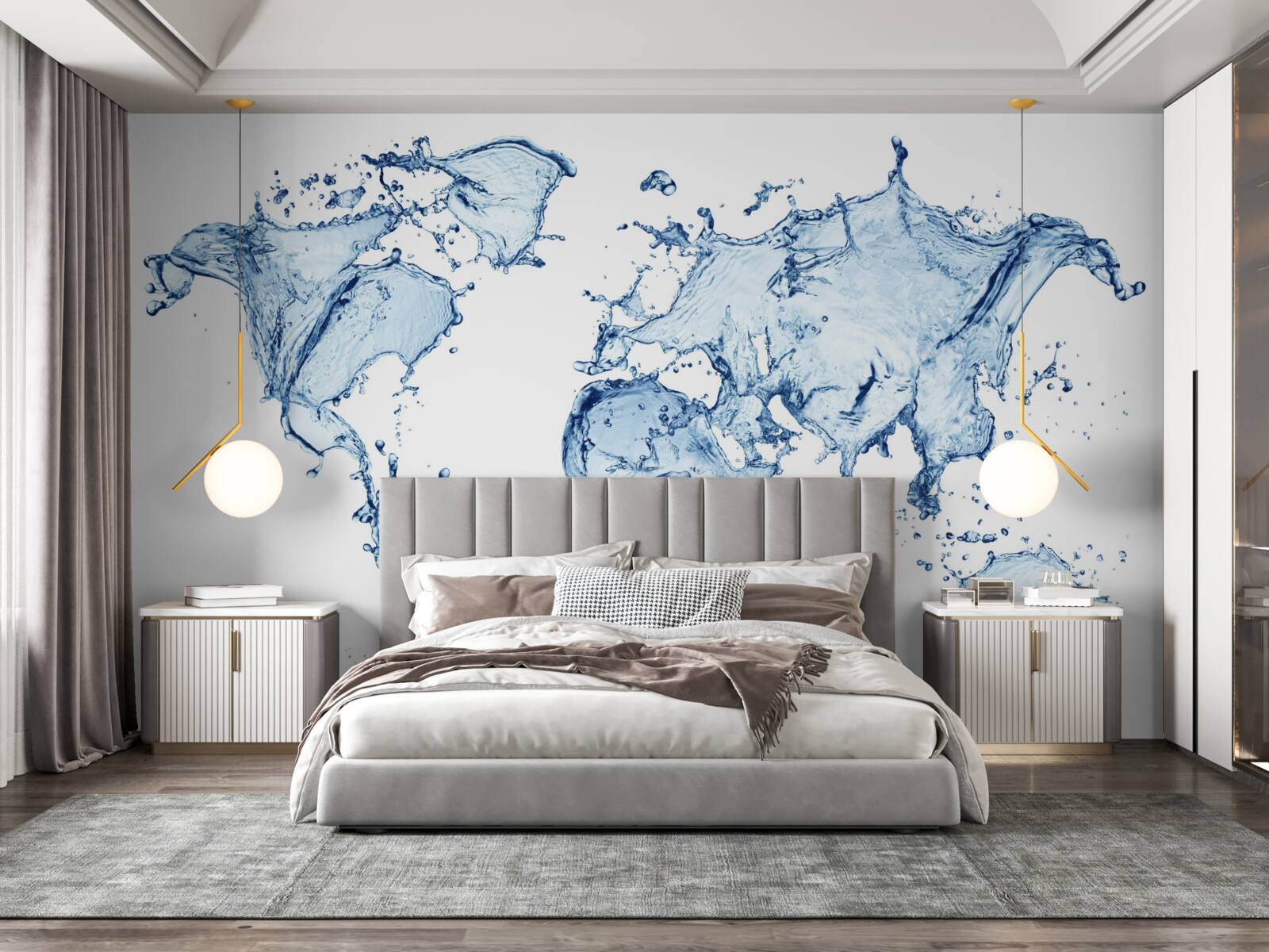 Fototapet atlas al lumii formate din apă